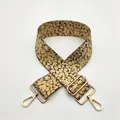 Dettaglio della tracolla di ricambio stile 5 con stampa a serpente nera e ganci - Fibbia Argentata / Motivo Serpente Giallo (N. 5)