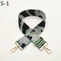 Bandoulière camouflage réglable en toile résistante avec crochets pivotants dorés - S-1 Noir Gris Vert Camouflage / Argenté