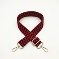 Bandoulière tissée réglable rouge et noire avec mousquetons en métal doré pour sacs à main - Rouge (No. 38)