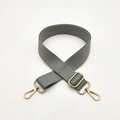 Adjustable grey nylon shoulder strap with premium gold metal hooks for handbags - Grey Blue