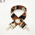 Detail of adjustable camouflage pattern bag strap with premium gold metal spring hooks - S-7 Brown Black Beige Leopard