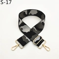 Detail view of adjustable black and grey camo nylon strap with golden metal lobster hooks - S-17 Black Gray White Camouflage