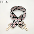 Dettaglio della tracolla larga intrecciata rosa e grigia con fibbie metalliche dorate - Chiusura in Argento / Rombo Rosa Nero Grigio (H-14 Nero Rosa Chiaro)