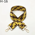 Dettaglio della tracolla intrecciata geometrica bohémien con ganci in metallo dorato - Chiusura in Argento / Onda Nero Giallo Marrone (H-16 Giallo)