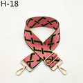 Close-up of pink and black checkered wide bag strap with gold metal swivel hooks - Pink Black Brown (H-18 Rose Red)