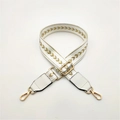 Tracolla bianca con ricamo a chevron dorato e ganci girevoli in metallo regolabili - Bianco