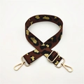 Adjustable leopard print replacement shoulder strap with gold hardware hooks for handbags - Coffee With Silver Buckle