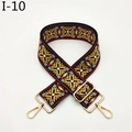 Close-up of ethnic jacquard strap with geometric patterns and golden lobster clasps - Yellow (I-10)
