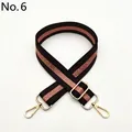 Detail view of adjustable black and rose gold glitter striped strap with gold metal hooks - No. 6 Coffee Pink Stripe
