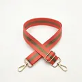 Adjustable coral orange shoulder strap with gold metallic thread and lobster clasps - No.12 Pink