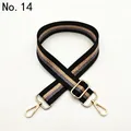 Detail of adjustable tricolor striped strap No. 14 with premium gold metal lobster clasps - No. 14 Black Gold Silver Stripe