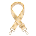 Detail of thickened woven purse strap with yellow geometric pattern and gold hardware - Silver Clasp / Yellow