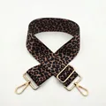 Close-up of adjustable leopard print bag strap with polished gold lobster clasps - Black Coffee Leopard (No. 9)