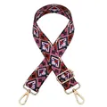 Close-up of adjustable woven shoulder strap with colorful bohemian geometric patterns - Style 18 (18)