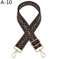 Detail of adjustable geometric strap with orange and purple patterns and gold metal hooks - Purple Edged Brown Diamond (A-10)