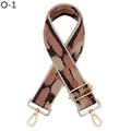 Macro detail of high-density jacquard bag strap with golden metal hardware and adjustable buckle - Geometric Pink Beige Black Style (O-1) / Silver Clasp