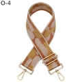 Macro detail of geometric patterned bag strap with golden lobster clasps and buckle - Geometric Beige Ginger Orange Style (O-4) / Silver Clasp