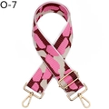 Detail of adjustable wide woven shoulder strap with pink snake pattern and gold hooks - Camouflage Pink Burgundy Beige Style (O-7) / Silver Clasp