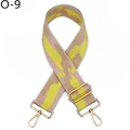 Detail view of adjustable wide canvas bag strap with colorful geometric pattern and gold clips - Camouflage Beige Yellow Pink Style (O-9) / Silver Clasp