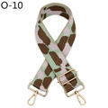 Detail of adjustable wide bag strap with leopard pattern and gold metal buckles - Leopard Brown Green Cream Style (O-10) / Silver Clasp