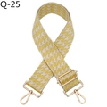 Detail of yellow houndstooth woven strap with adjustable light gold metal lobster clasps - Silver Clasp / Yellow (Q-25)