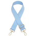 Détail de la bandoulière tissée bleu clair avec mousquetons en métal doré No. 8 - Bleu Clair (N° 8)