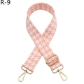 Detail of pink and white houndstooth jacquard strap with adjustable golden hardware - Pink (R-9)