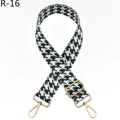 Detail of green houndstooth jacquard shoulder strap with gold metal lobster clasps - Green (R-16)