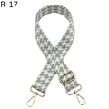 Adjustable houndstooth woven shoulder strap with gold metal swivel hooks in light green - Matcha Green (R-17)