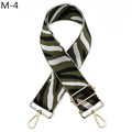 Detail of adjustable horse-stripe woven bag strap with premium gold metal hardware hooks - Army Green (M-4)