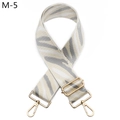Detail of adjustable woven replacement strap with horse pattern and gold metal hooks - Beige (M-5)