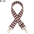 Detail of houndstooth jacquard shoulder strap with gold-tone adjustable metal buckle - Deep Wine Red (R-22)