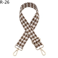 Detail eines gewebten Hahnentritt-Taschenriemens mit verstellbarer Goldlegierung-Schnalle - Silberverschluss / Dunkelkhaki (R-26)