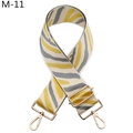 Adjustable woven replacement strap with yellow zebra patterns and golden metal hardware - Yellow and Gray Stripes