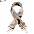 Dettaglio della tracolla regolabile in jacquard con motivi geometrici e ganci dorati - Chiusura in Argento / Camouflage Bianco (M-20)