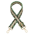 Adjustable leopard print bag strap in green and gold with premium metal hooks - Matcha Green Silver Buckle
