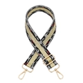 Adjustable leopard jacquard shoulder strap with gold metal buckles for crossbody bags - Grey With Silver Buckle