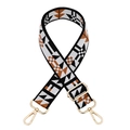 Detail showing high-density woven geometric pattern and gold-plated adjustable metal buckle - Brown