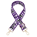 Tracolla regolabile stile etnico geometrico viola e nero con fibbie in metallo dorato - Chiusura in Argento / Viola
