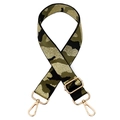 Détail de la bandoulière camouflage avec fil doré et boucles métalliques réglables - Camouflage Vert