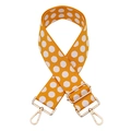 Tracolla regolabile gialla a pois con moschettoni dorati per borse da donna - Chiusura in Argento / Giallo