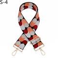 Dettaglio tracolla larga in tessuto con pois colorati e ganci a moschettone in metallo oro - Chiusura in Argento / Rosso Bianco Arancio (S-4)