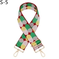Close-up of colorful traffic light pattern jacquard strap with gold metal lobster clasps - Silver Clasp / White Yellow Green (S-5)