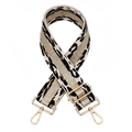 Adjustable leopard print bag strap with gold thread weaving and metallic hooks - White Gold Buckle
