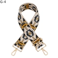 Detailed view of ethnic embroidery bag strap with gold metal hooks and adjustable buckle - Khaki (G-4)