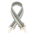 Adjustable woven replacement strap for handbags with colorful stripes and gold metal hooks - Bean Green Gold Buckle