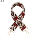 Détail de bandoulière épaisse à motif ethnique avec mousquetons en métal doré - Fermoir en Argent / Rouge Vin (G-8)