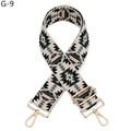 Detail of ethnic geometric pattern woven strap with premium gold metal lobster clasps - Green (G-9)