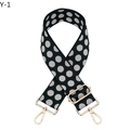 Tracolla regolabile a pois con moschettoni dorati e componenti metallici di qualità - Chiusura in Argento / Nero