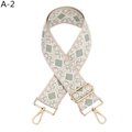 Dettaglio della tracolla tessuta jacquard con ganci girevoli in metallo dorato - Base Khaki Verde Matcha (A-2)